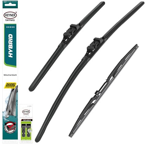 HEYNER® Scheibenwischer mit Heckwischer komp. mit RENAULT CAPTUR (03.2016-09.2019) HYBRID Flachbalkenwischer