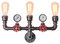 GCIUEMMH Industrielle Wasserpfeife Wandleuchten - Water Pipe Wandleuchter Vintage Industrial Metall Wasserrohr Lampe Pendelleuchte Wandlampe Steampunk Tischlampe ST64 für Café Bar (3 Kopf+Retro Rot)