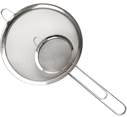 Lot de 2 passoires de cuisine en acier inoxydable - Passoire fine - Pour la cuisine, le quinoa, la farine, le riz, le sucre en poudre, le thé