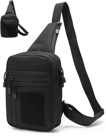 Oxford-Stoff Taktische Umhängetasche Militär Verdeckte Waffe Holster Pistole Tragetasche Handfeuerwaffe Halter Tasche für Outdoor-Camping Verdecktes Jagd EDC Pack(Color:Schwarz)