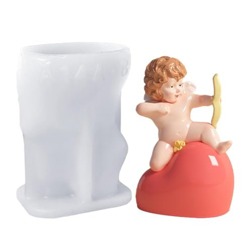 Engelskerzenformen, antihaftbeschichtete Herz-Engel-Form, Silikon-Kerzenformen, Harzform für Kerzenherstellung, Festival-Kerzenformen, Kerzenherstellung, Kerzenform, Weihnachtsengel Kerzenform,