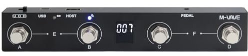 M-VAVE Chocolate Plus Wireless MIDI - Interruttore a pedale a 4 tasti, ricaricabile