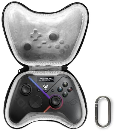 Tiswell Custodia rigida per controller da gioco per ASUS ROG Raikiri Pro, compatibile con controller wireless Xbox Series X/S, custodia protettiva da viaggio, custodia per il trasporto, nera