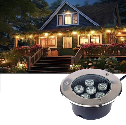 JOUFNING Luces De Paisaje Submarino - Foco LED Piscina, Foco Subacuático Impermeable IP68, Foco LED Empotrable para Exteriores De Bajo Voltaje De 24V, Foco Empotrable para Terraza Exterior(Green,3W)