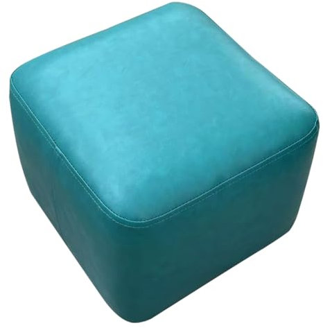 Blau Leder Gepolstert Osmanischen Platz Fuß Hocker für Wohnzimmer Dekor Kreative und Nette 30x30x22cm Fußstütze