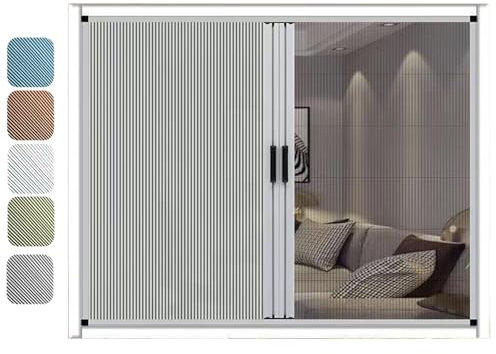 Persianas 2 en 1 de panal y pantalla corredera para ventana, aislamiento térmico expandible, opacas y de día y noche, marco de aluminio blanco, 100 x 120 cm, azul