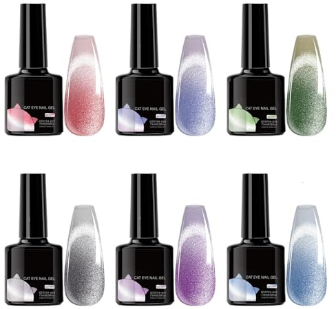 Gel Nagellack - Temperatur Farbwechsel Gellack - 6 Stück Magnetisches Nagelkosmetik-Set Farbverlauf