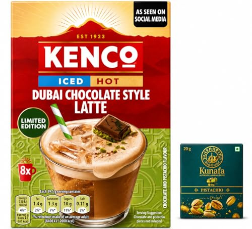 Kenco Limited Edition Iced Hot Dubai Chocolate Style Latte 8 x 19.5g (156g)