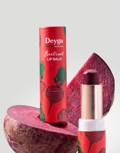 Deyga's Beetroot Lip Balm Stick | Natural Tinted Balm for Dry Lips | 100% Organic Ingredients | Plant-Based & Cruelty-Free | 5.5 g