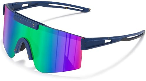 konqkin Fahrradbrille, Sport-Sonnenbrille, Herren, Damen, polarisiert | Sonnenbrille, Skibrille, Outdoor, Fahrrad, Motorrad, Fahren, Angeln, Wandern