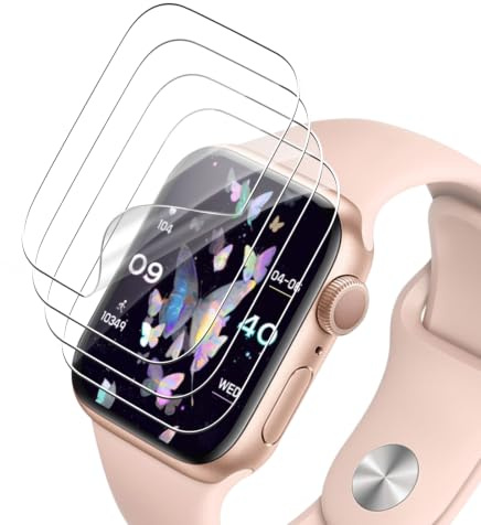 VideoSecu 4 Stück für Panzerglas für Apple Watch se/6/5/4 40mm Schutzfolie, Selbstheilende TPU Kratzfeste Displayschutzfolie, Anti-Fingerprint, HD Hohe Touch-Empfindlichkeit Schutzglas Folie Outdoor