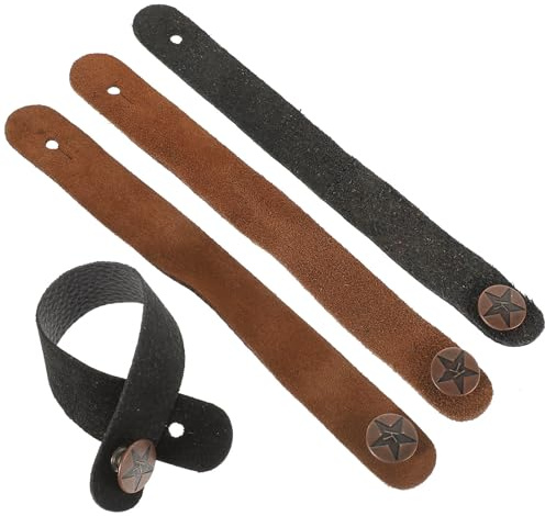 PLAFOPE Sangle de Tête pour Guitare et Basse Lot de 4 Pièces en Cuir Couleur Aléatoire