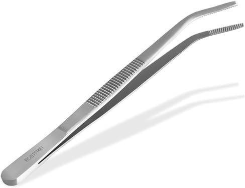 Gebogene Pinzette - 12,5 cm - mit Innenzahnung - rostfreier Edelstahl