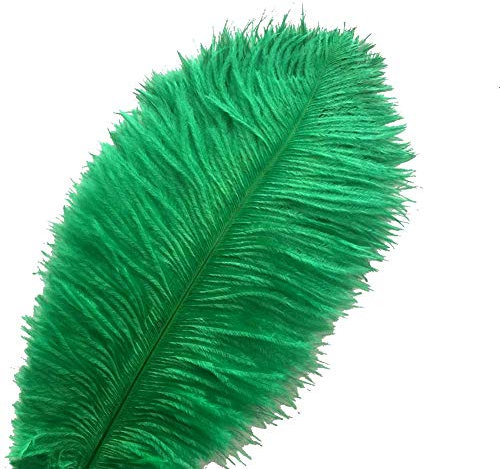 Sowder 10pcs Strauß-Federn 12-14inch (30-35cm) für Haupthochzeits-Dekoration (dunkelgrün)