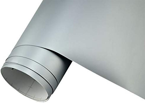 Neoxxim 26.64€/m2 Premium Auto Folie - Silber MATT HELL - HELL Silber MATT 30 x 150 cm - blasenfrei mit Luftkanälen ca. 0,15mm dick Folierung folieren bekleben