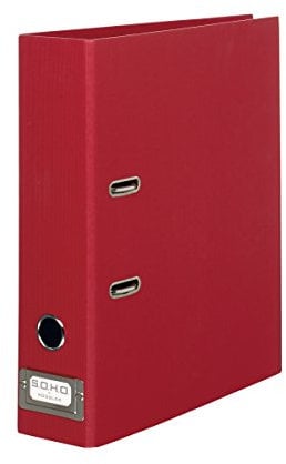 Rössler Papier 1317452368 - S.O.H.O. Ordner DIN A4 mit Einsteckschild, Rückenbreite 80 mm, rot, 1 Stück