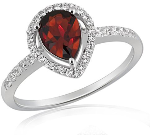 Goldmaid Damen-Ring Tropfen 925 Sterlingsilber Granat 36 Zirkonia Gr. 56 PS R4075S56 Schmuck
