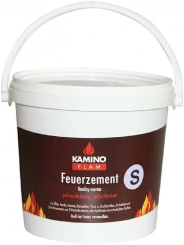 Kamino-Flam Malta refrattaria, cemento refrattario S in un secchio, per camini, forni, stufe, forni da pane, forni per pizza, caldaie, 3 kg