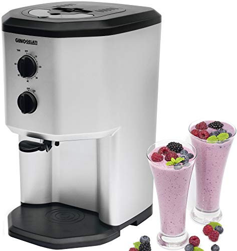 Gino Gelati GG-95W - Gelatiera con compressore, per gelato, yogurt gelato, frappè e per rinfrescare bevande