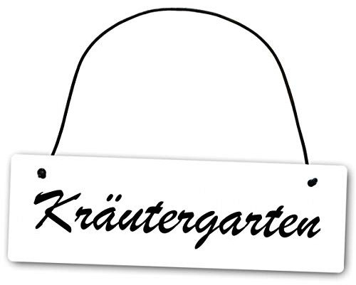 Homeyourself Metallschild Kräutergarten 25 x 8 cm aus Alu Verbund (Alu, Kunststoff) für In- und Outdoor Deko Schild Dekoschild Wandschild außen und innen