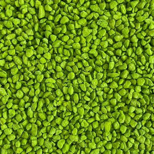 GRANULAT 2-3 mm (kleine Dekosteine, grobkörniger Farbsand) 1 kg. GRÜN -50