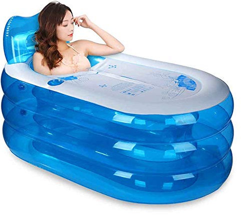 Mlshbt bathtub 145x80x70cm Grande Taille Baignoire Gonflable Baignoire Adulte Ménage Baignoire Plastique Baignoire Pliable, Convient aux Personnes <190cm <90kg