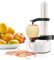 TOPCHANCES Pelador de Patatas Eléctrico Multifuncional Automático Acero Inoxidable Giratorio Frutas Verduras Cortador Herramienta de pelado de Cocina para Frutas y Verduras (Blanco)