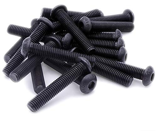 M8 (8 mm x 65 mm) Vis à tête hexagonale pour machine (boulon) – Acier noir (lot de 5)