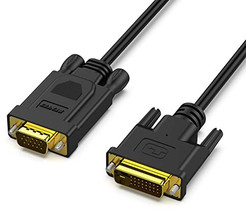 Activo DVI-D a VGA, BENFEI DVI-D 24+1 a VGA 3 metros Cable macho a macho chapado en oro