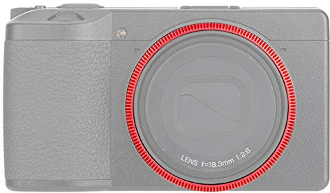 Metal Accent Ring Cap for Ricoh GR III GRIII GR3 Digital Camera, Replace Original Ricoh GN-1 Ring Cap, Lens Cover Protector for Camera Lens Decoration - Red