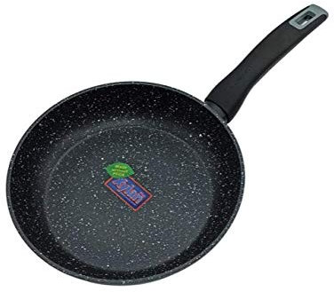 Zanetti, Padella Durapietra Black, Antiaderente, Adatta a Tutti i Piani Cottura, Incluso Induzione, Fondo Indeformabile, Rivestimento Alto Spessore, Manico Soft Touch, Diametro 24 cm