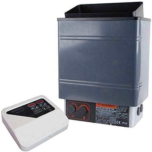 UIGJIOG 6kw Sauna-Heizofen mit äußerem digitalen Controller und Aluminium-Panel für SPA-Sauna-Raum Indoor Verbessern Sie Ihren Schlafqualitätsschwitz-Sweat-Körperabfall,6KW