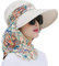 LONTG Femme Chapeau de Soleil Pliable Anti-UV Casquettes Visières Large Bord UPF 50+ avec Protecteur de Cou Détachable Capeline de Camping Pêche pour Cyclisme Vélo Randonnée Voyage Plage