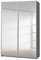 Rauch Möbel Caracas Schrank Schwebetürenschrank, Grau metallic, Spiegel, Schwarz, 2-trg., inkl. Zubehörpaket Premium 2 Kleiderstangen, 6 Einlegeböden, 1 Hakenleiste, Türdämpfer, BxHxT 136x210x62 cm
