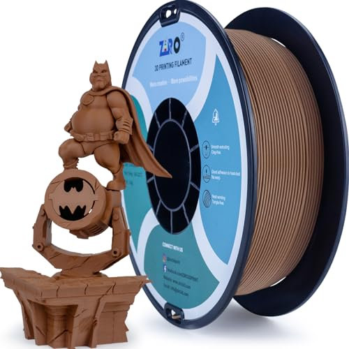 ZIRO Matte PLA Filament 1.75mm, 1kg 3D Drucker Filament, High Toughness PLA, Dimensional Accuracy +/- 0.03mm, Schokolade