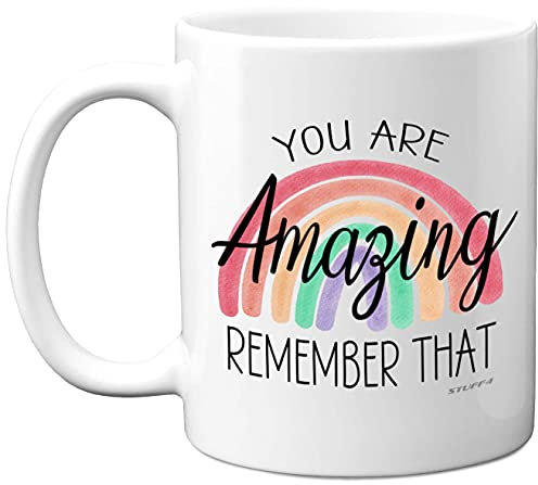 Stuff4 You are Amazing Remember That Mug - Thank You Mug, Amazing Gifts, Mum from Son Daughter, Thank Gifts for Women and Men, Thinking of Gift, Rainbow 11oz Ceramic