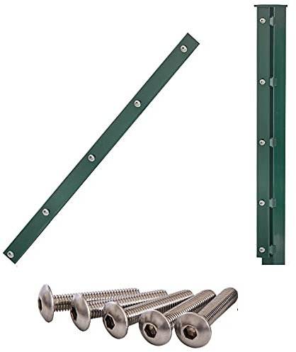 Einzelne Zaunpfosten/Eckpfosten Moosgrün RAL 6005 (Kurzpfosten mit Flachleiste, Höhe 0,63m)