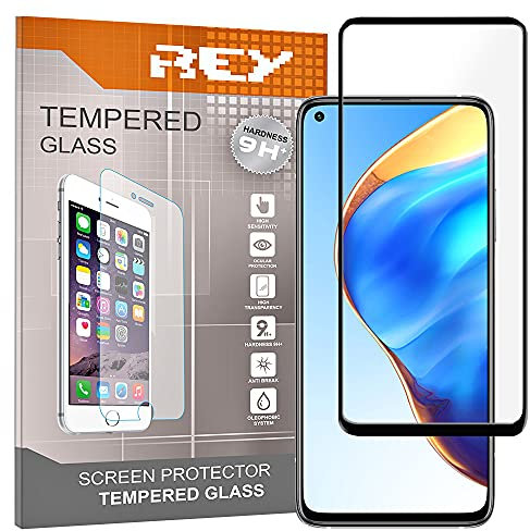 REY 2X Protector de Pantalla 3D para XIAOMI MI 10T - XIAOMI MI 10T Pro, Negro, Protección Completa, 3D / 4D / 5D