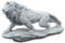 gartendekoparadies.de Löwe auf einem Felsen, Steinfigur, H. 23 cm, 5 kg, Grau, frostsicher aus Steinguss für Außenbereich