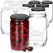 com-four® tarros de conserva 12x con Tapa de Rosca Homemade with Love en Blanco y Negro - hasta Ø 82 mm - hasta Aprox. 720 ml