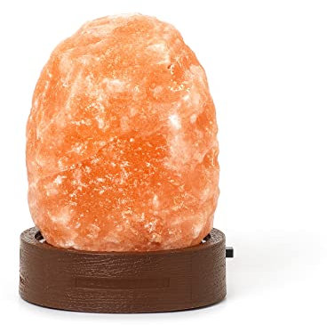Legami - Lampe de sel de l'Himalaya, Mini, Ø 7 cm, 300/400 g, chromothérapie, forme naturelle, effet lumineux, piles non incluses, fait à la main