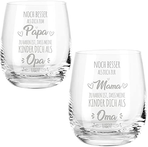 Leonardo Teelicht mit Gravur - Noch besser als dich zur Mama/Papa zu haben ist, dass meine Kinder dich als Oma/Opa haben! - Geschenke für Papa & Mama zum Muttertag & Vatertag - Farbe: 2er Set