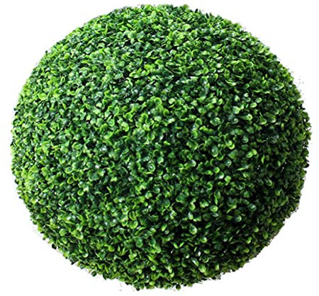Liummrcy Piante a Cupola di Erba Artificiale Palla Verde di plastica Decorazione in bosso, Boxwood Foglia Falsa realistica-37 cm