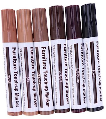 STOBOK Touch Up Pens 6 Pcs - Furniture Touch Up Pens - Wooden Furniture Repair and Fill Paint Pens