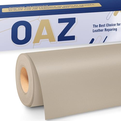 OAZ Leder Reparatur Patch, 40x80cm Lederflicken Selbstklebend Leder Reparatur Patch, für Möbel, Sofas, Autositze, Handtaschen, Jacken, Leder Renovierung, Elfenbein grau