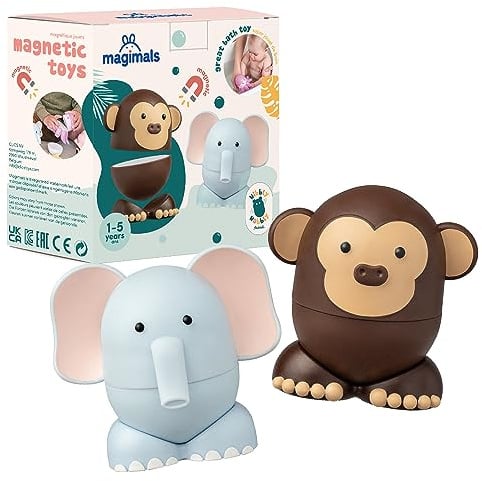 Magimals Safari – Baby Spielzeug spielend Lernen: Interaktive magnetische Tiere zum Zusammenstecken (6-teilig). Als Badespaß und kreatives Spielzeug für Ihr Kind - Sicher und knautschbar