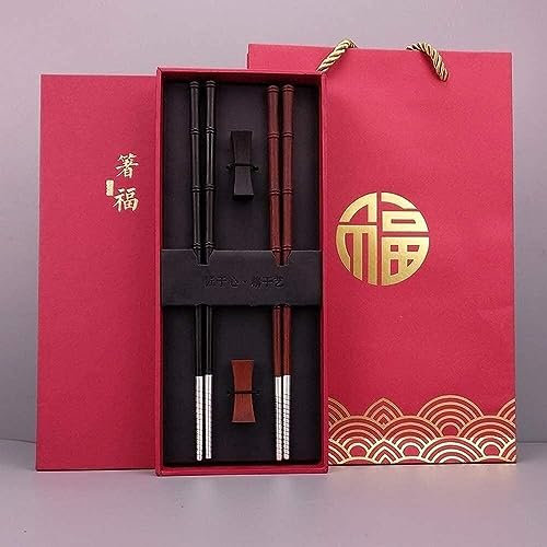 chopsticks palillos chinos reutilizables Palillos chinos reutilizables de 22,7 cm de largo, 2 pares de plata de ley 999 de alta calidad