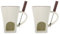 UPKOCH 2-Pack Ceramic Fondue Set - Mini Chocolate Melting Pot with Stainless Steel Forks, 11cm Dessert Warmer for Cheese/Butter/Ice Cream (White)