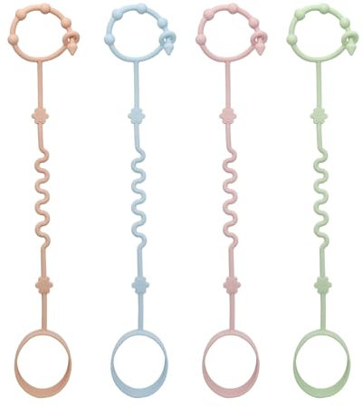 RTMOK (4 piezas) Correa para tazas para beber que mantiene las botellas y vasos para beber fuera del suelo, correa para portavasos para beber adecuada para sillas altas, cochecitos y botellas de agua,