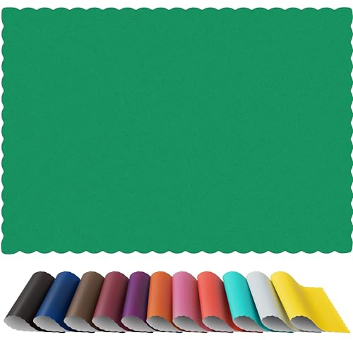 Rupert and Jeoffrey's Trading Co. Paper Placemats - Disposable - Scalloped Edge (Green, 50)